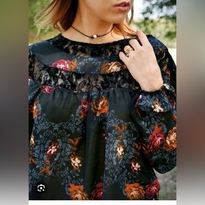 Knox Rose dark floral with lace and velvet accents